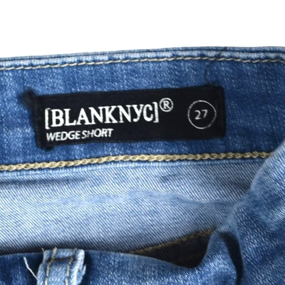 Blank NYC Denim Shorts Wedgie Short Size 27 Stretch Distressed Light Blue - Picture 4 of 9